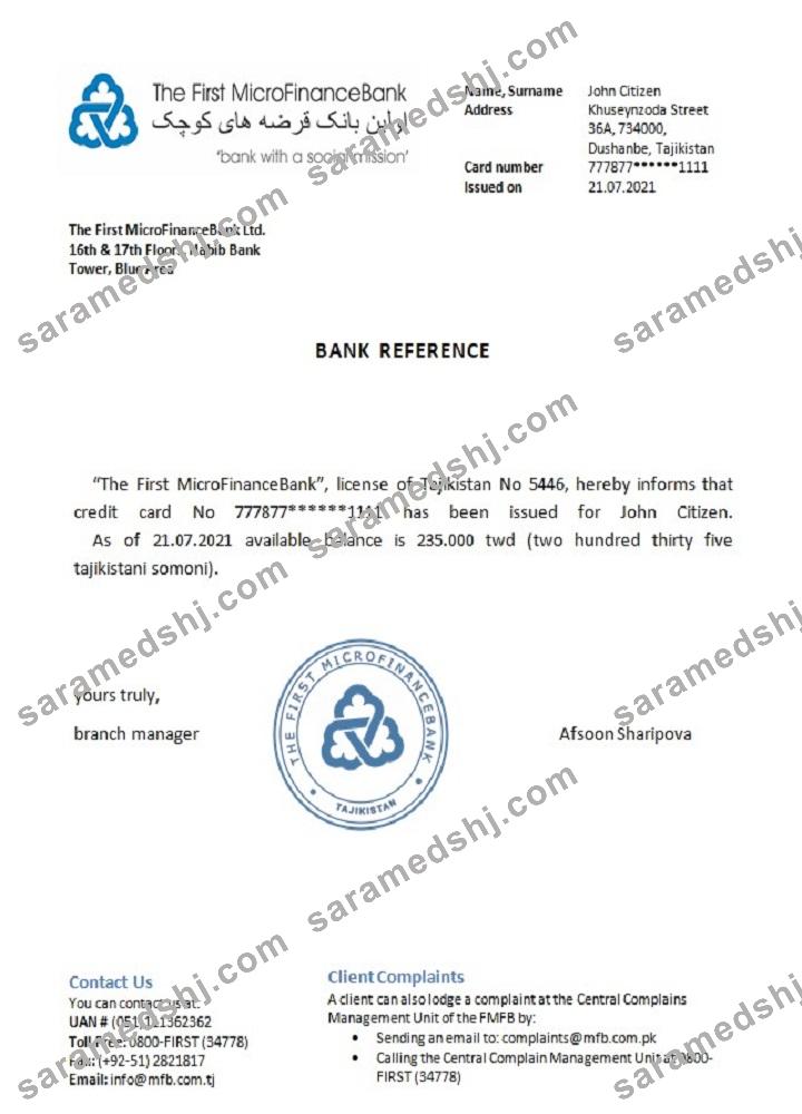 Tajikistan_The First MicroFinanceBank_reference